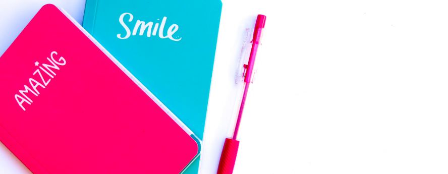 Colourful Note Books And Pen For Recording Your Mood
