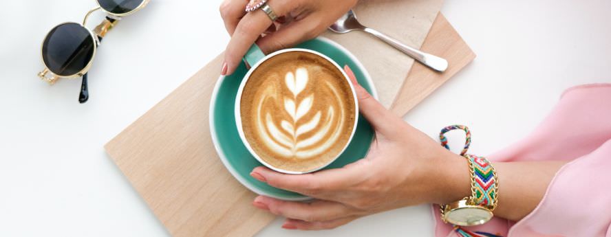 Fashionable Person Wearing Accessories Drinking Coffee Caffeinated Drink From Cup