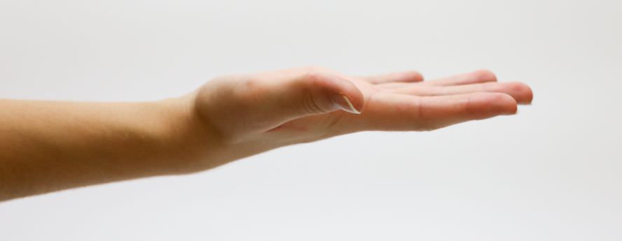 Person Reaching Out With Her Hand Palm Up Scleroderma On Skin Awareness