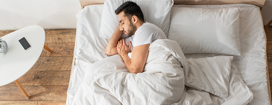 Man sleeping with good mental health